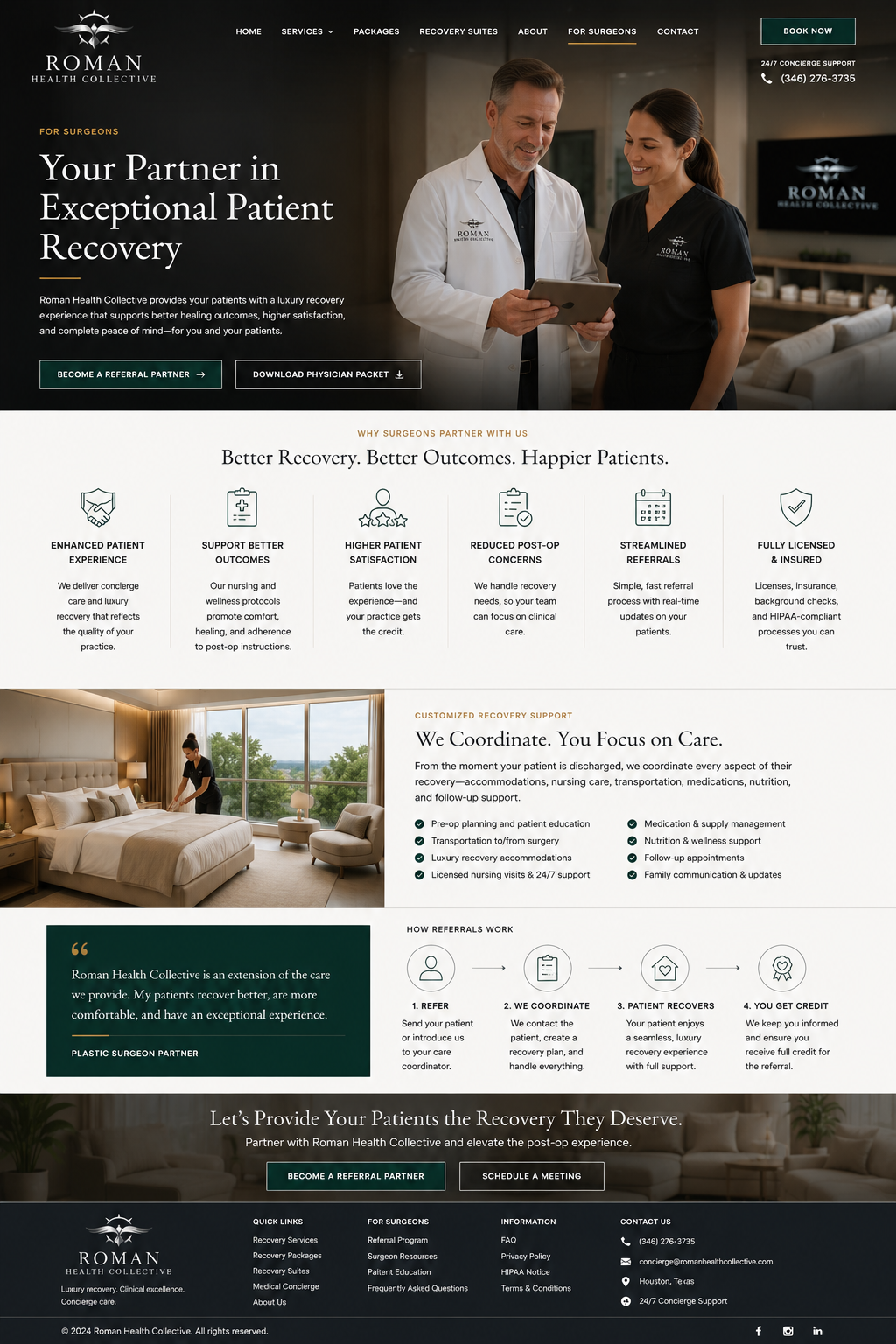 Roman Health Collective luxury post-surgical recovery and concierge services